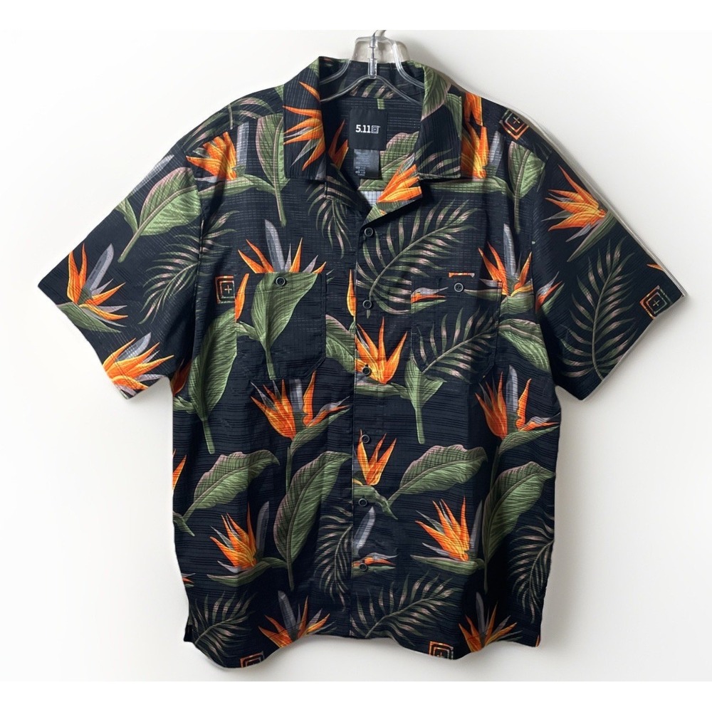 5.11 Tactical Adventure Print Knives Of Paradise Tropical Short Sleeve Shirt L